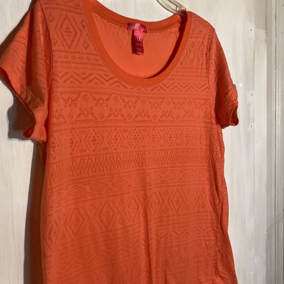 Mix & Co. Soft Posh Aztec Sheer Sz 1X Summer Top- New - Picture 2 of 6